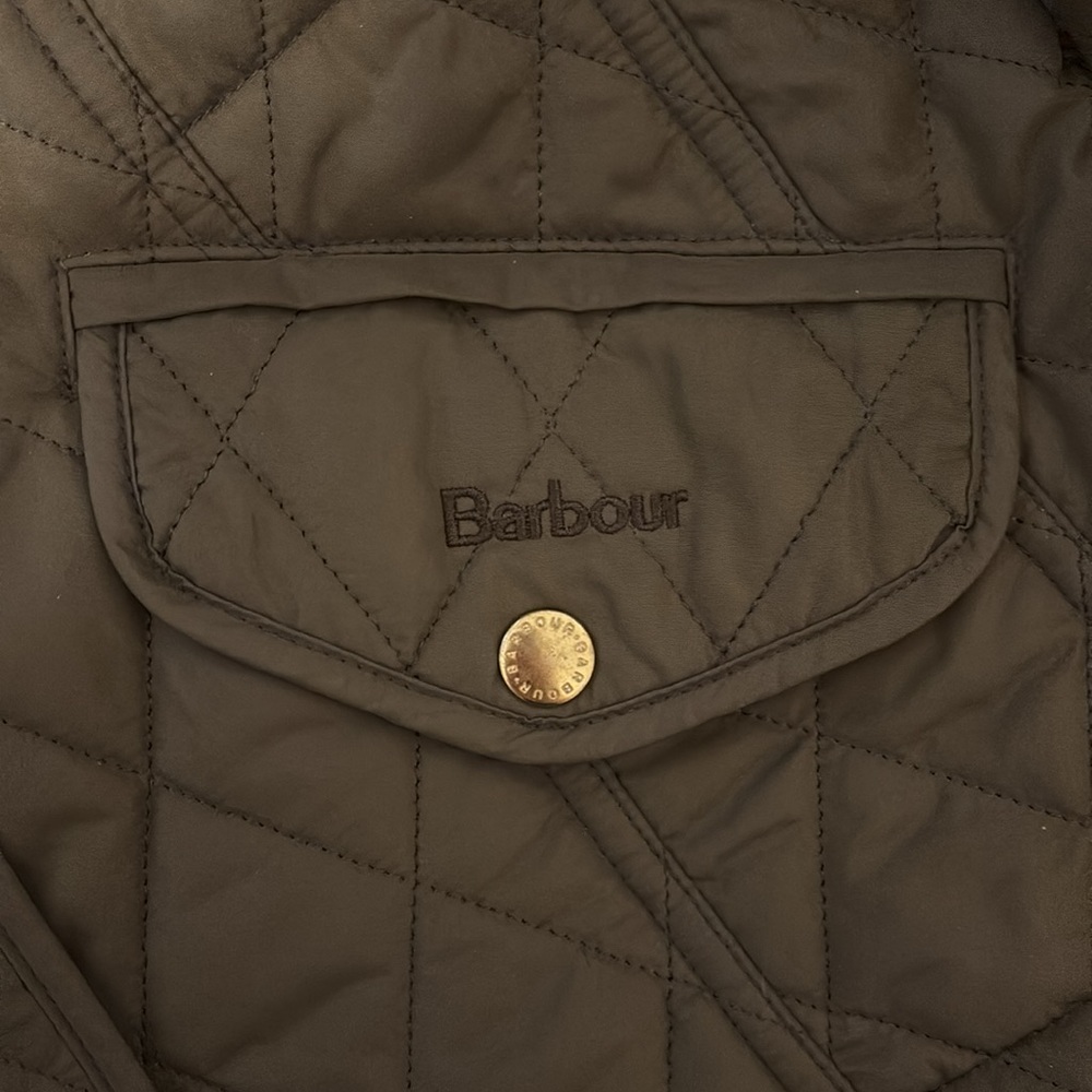 BNWT Barbour Millfire tartan quilted jacket in olive / hessian - size US 6 UK 10 - Picture 4 of 12